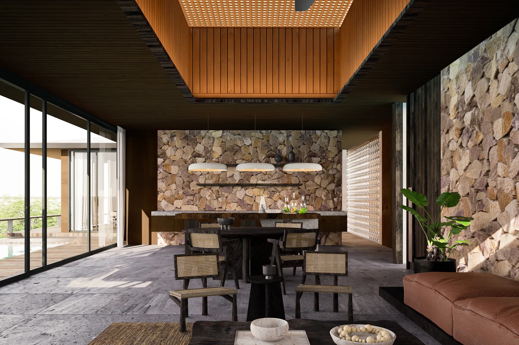 Three Bedroom Residence architectural rendering 2