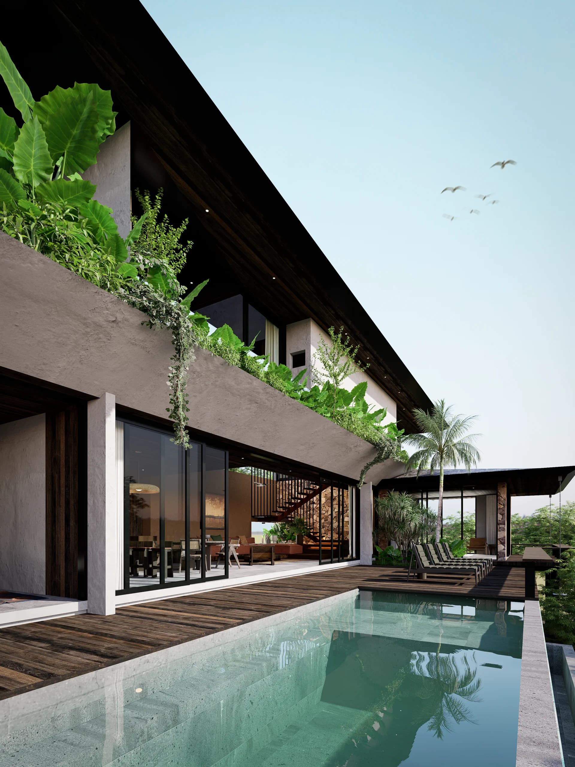 Three Bedroom Two-Storey Residence architectural rendering 4