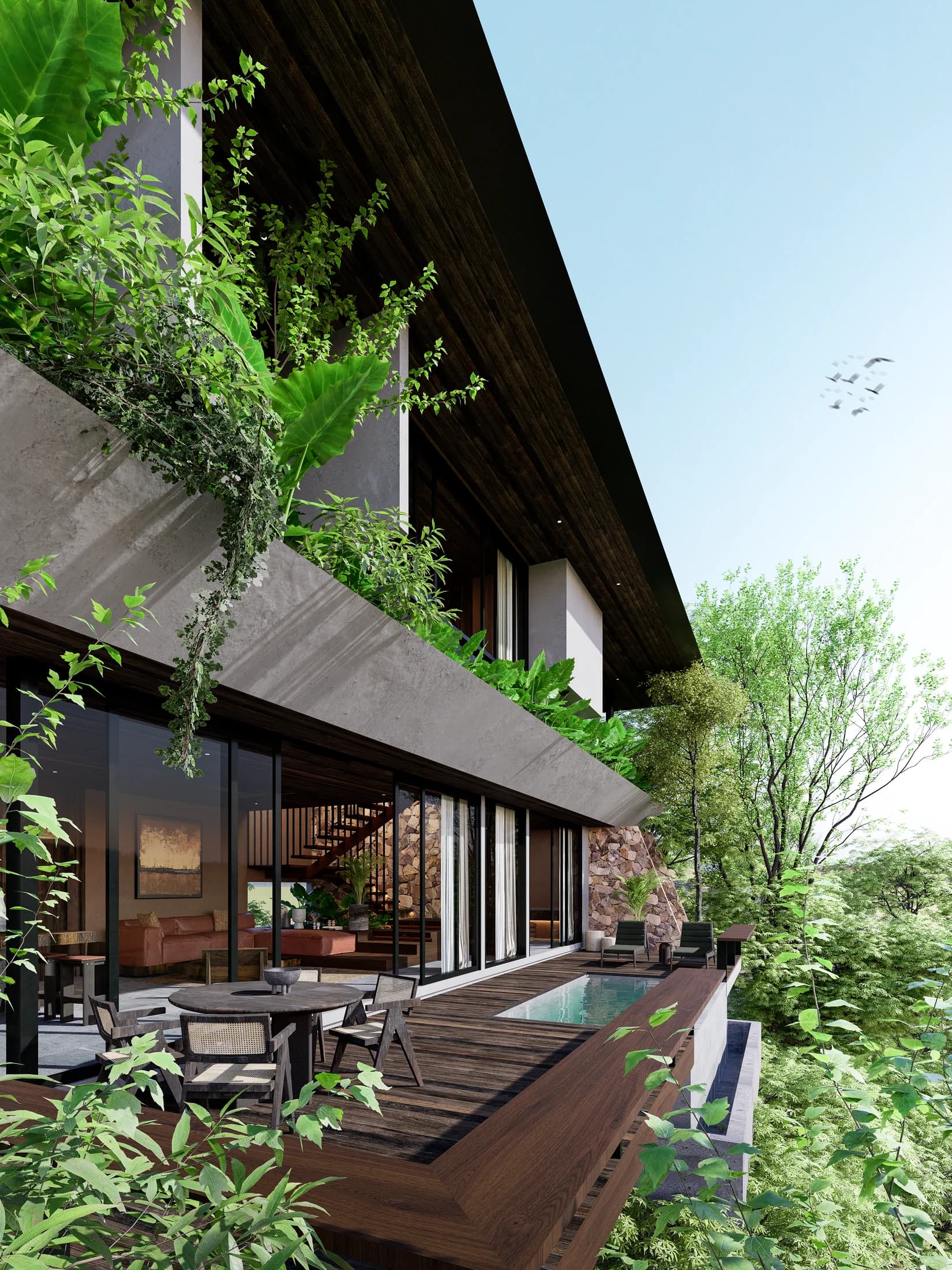 Two Bedroom Two-Storey Residence architectural rendering 2