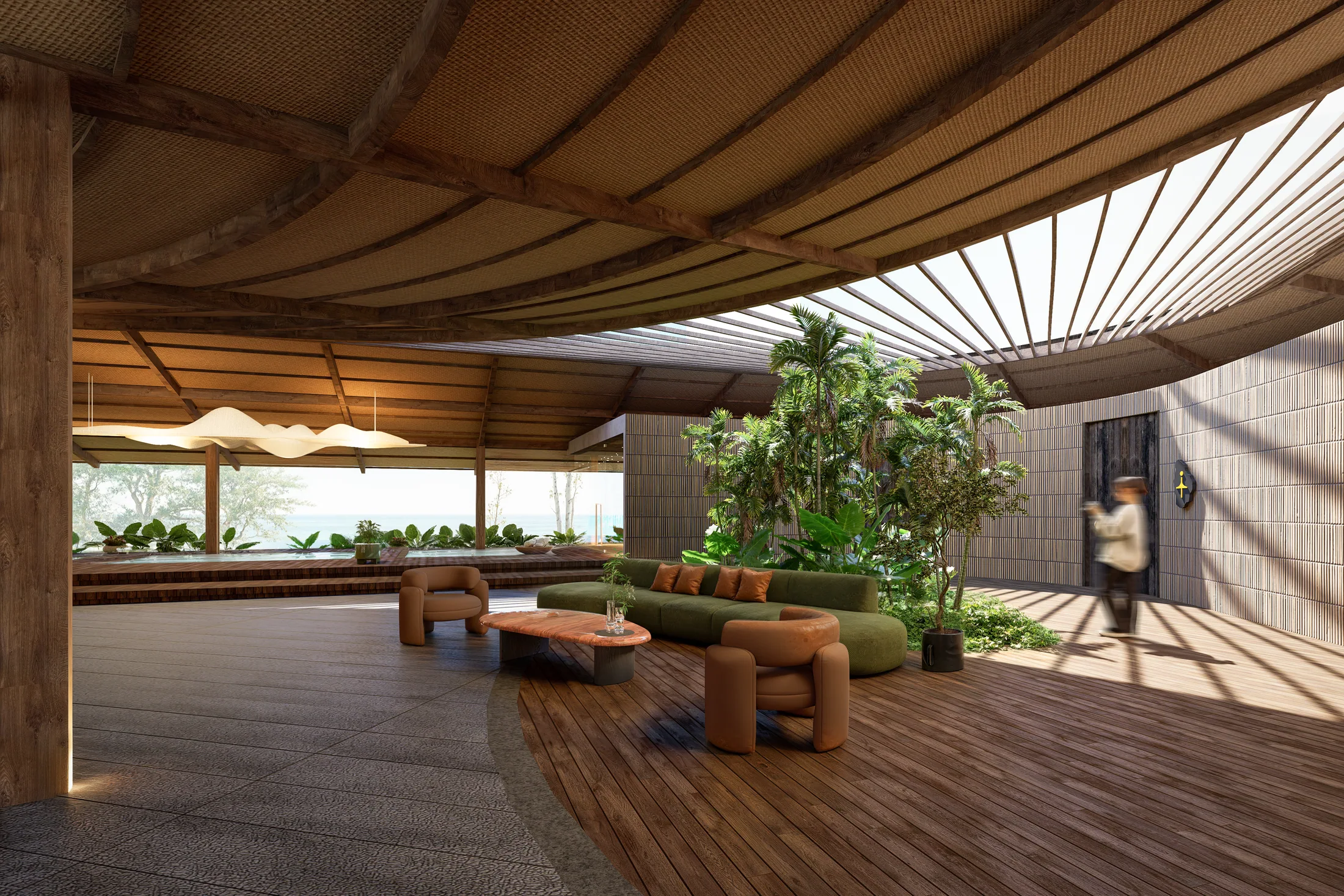 Arrival, lobby and wellness architectural render 4 at AURAH