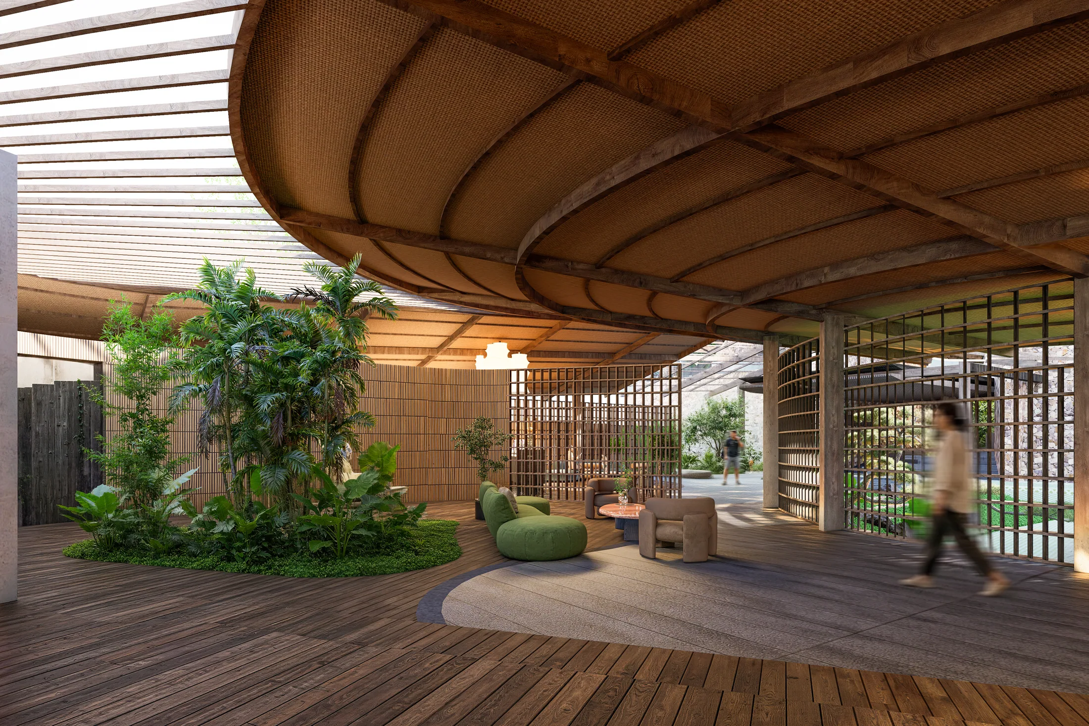 Arrival, lobby and wellness architectural render 6 at AURAH