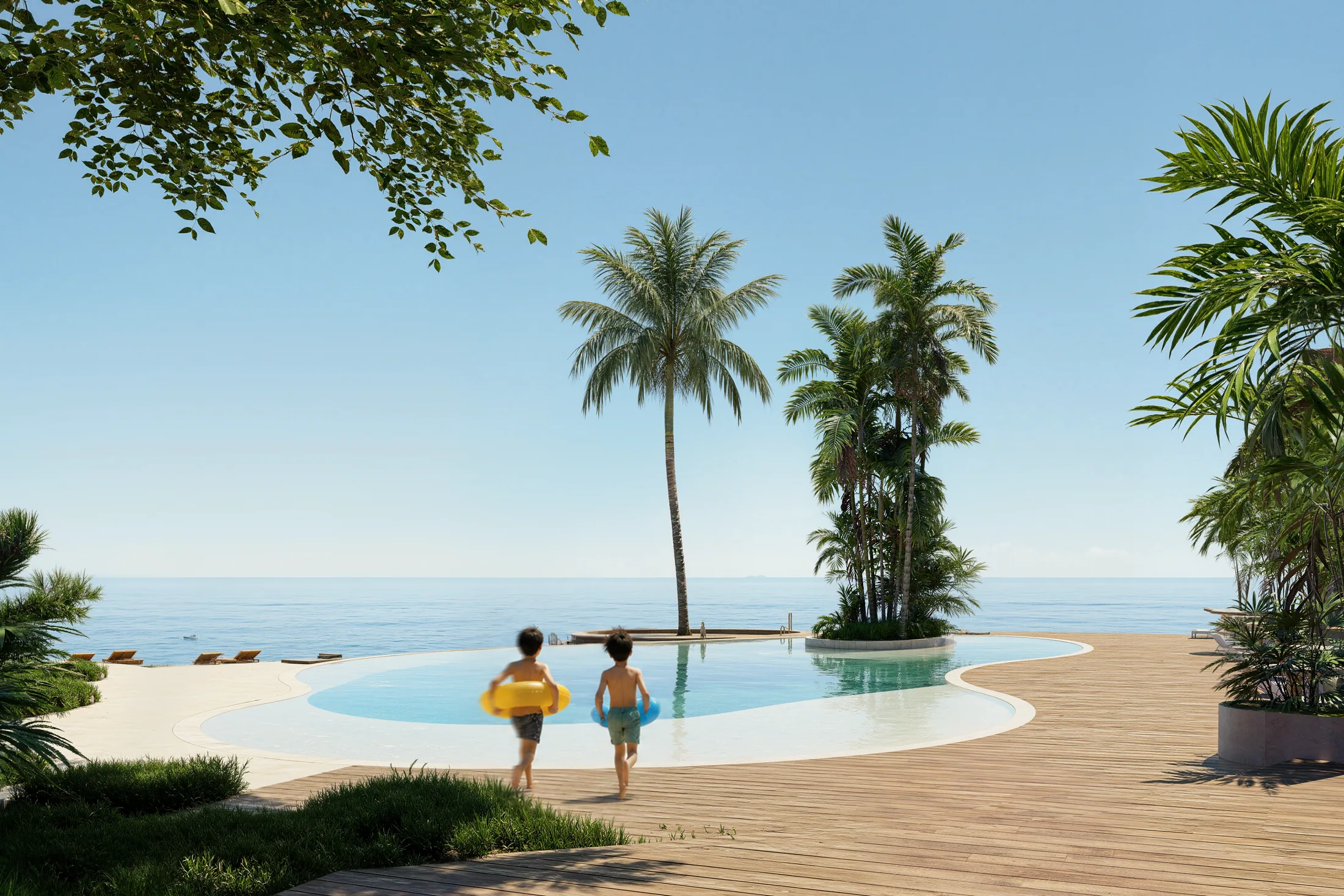AURAH coastal pool and shared facilities overlooking the Lombok coastline