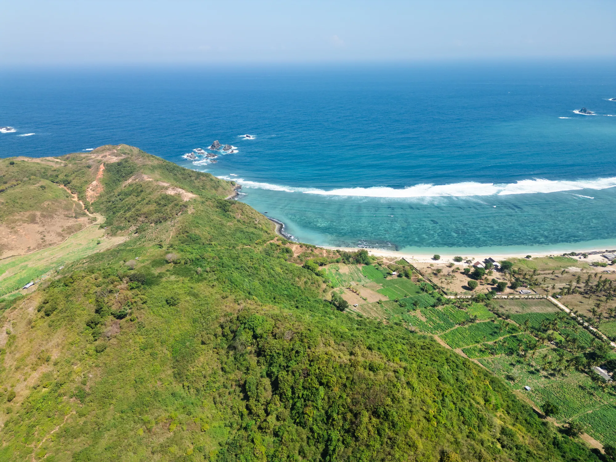 Aerial view 3 of Tampah Bay and the surrounding South Lombok coastline