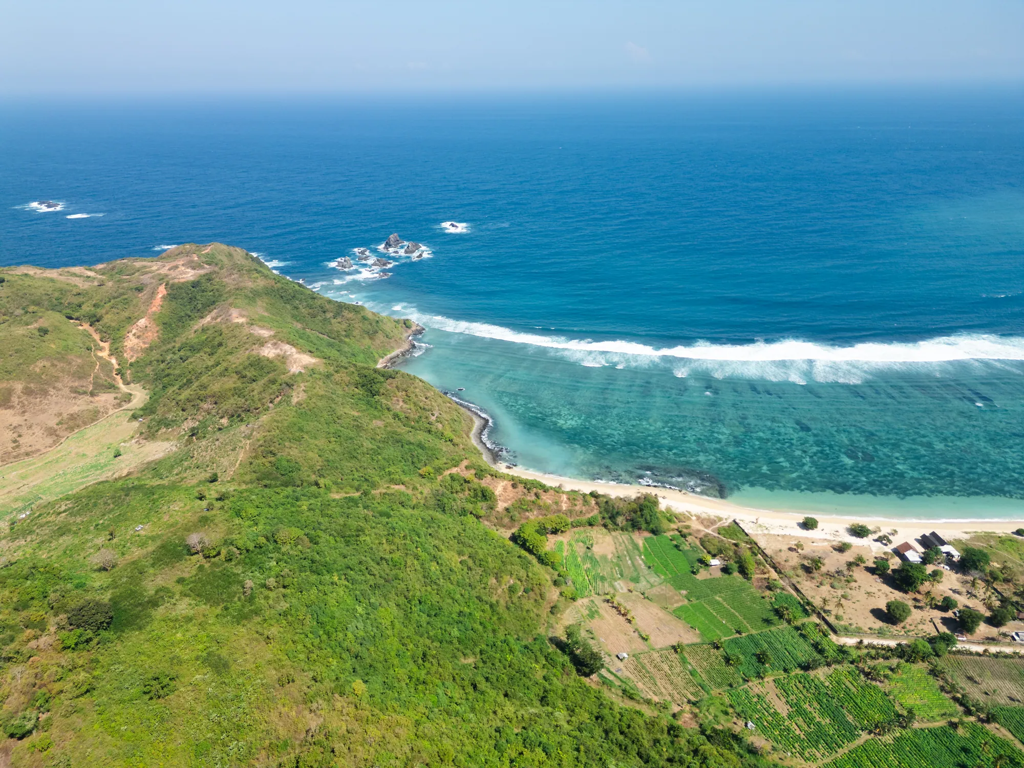 Aerial view 4 of Tampah Bay and the surrounding South Lombok coastline