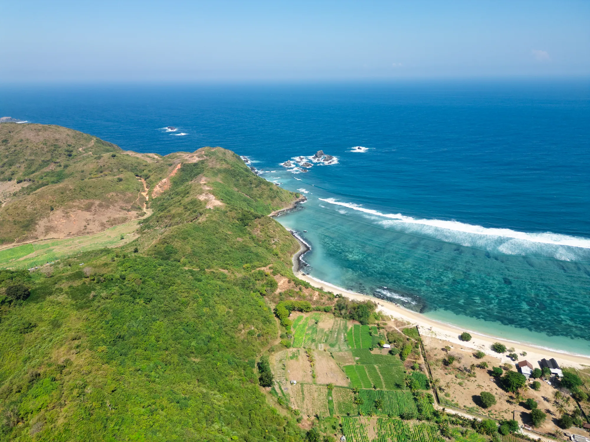Aerial view 5 of Tampah Bay and the surrounding South Lombok coastline