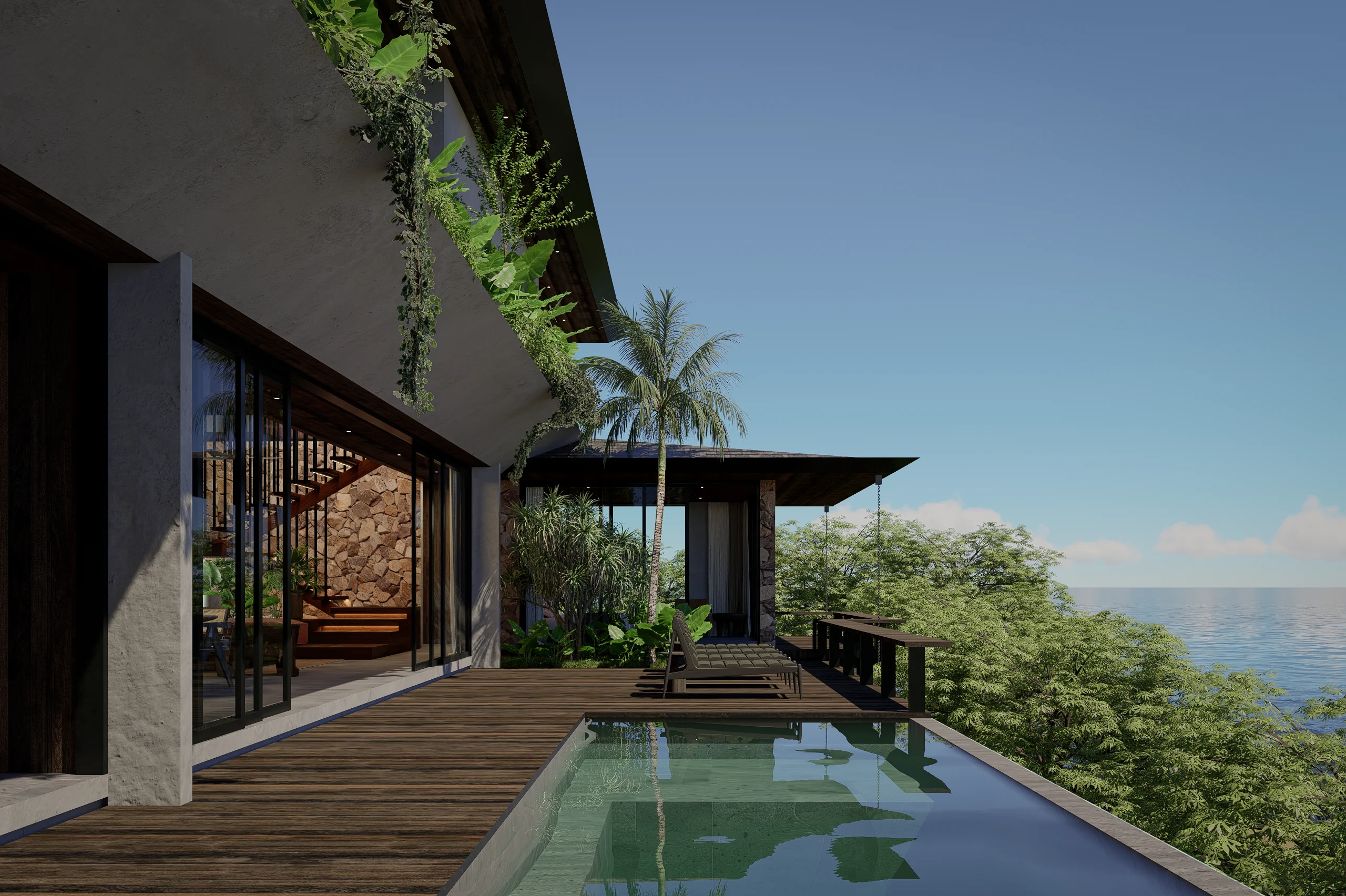 Three Bedroom Two-Storey Residence architectural rendering